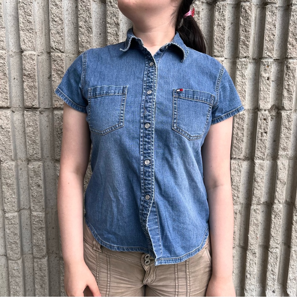 Tommy Hilfiger Blue Jean Button-down T-shirt